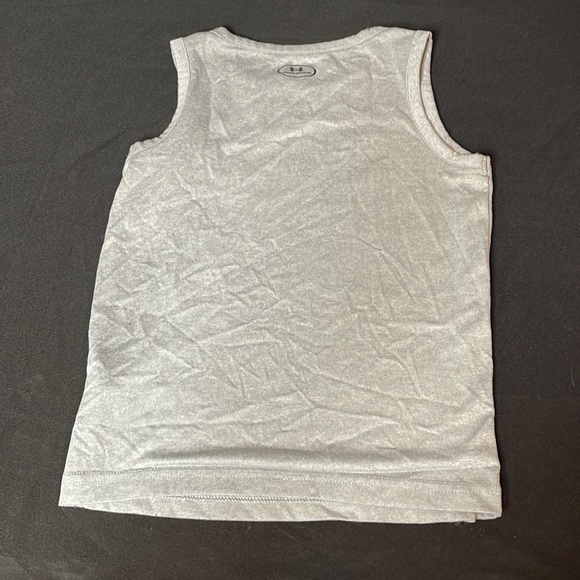 Under Armour Boys Sleeveless Shirt, Grey with Back UA Logo, Size 4 Boy - Picture 5 of 6